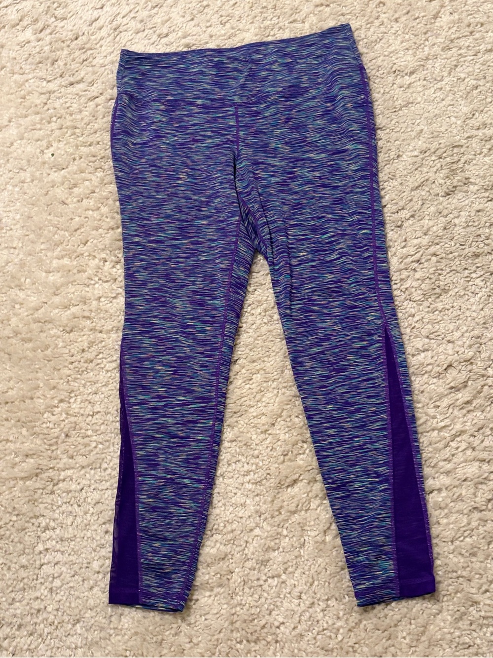 Adult 14/16 Women's Purple Space-Dye Active Leggings